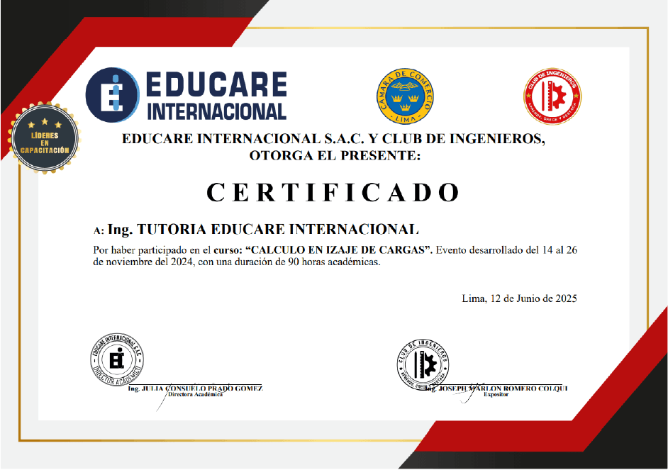 Certificado del Curso