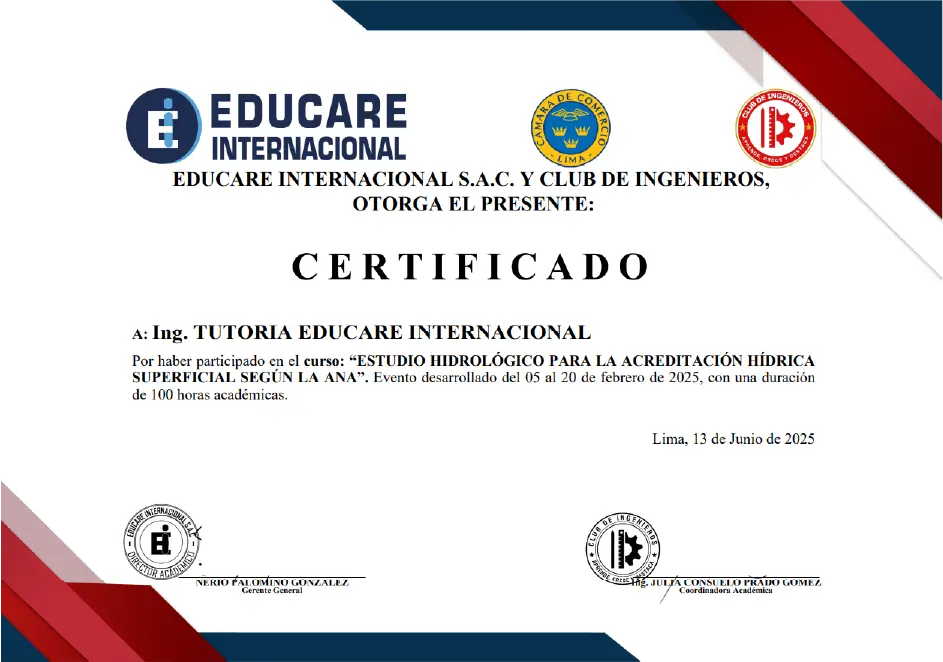 Certificado del Curso