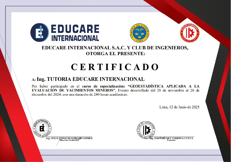 Certificado del Curso