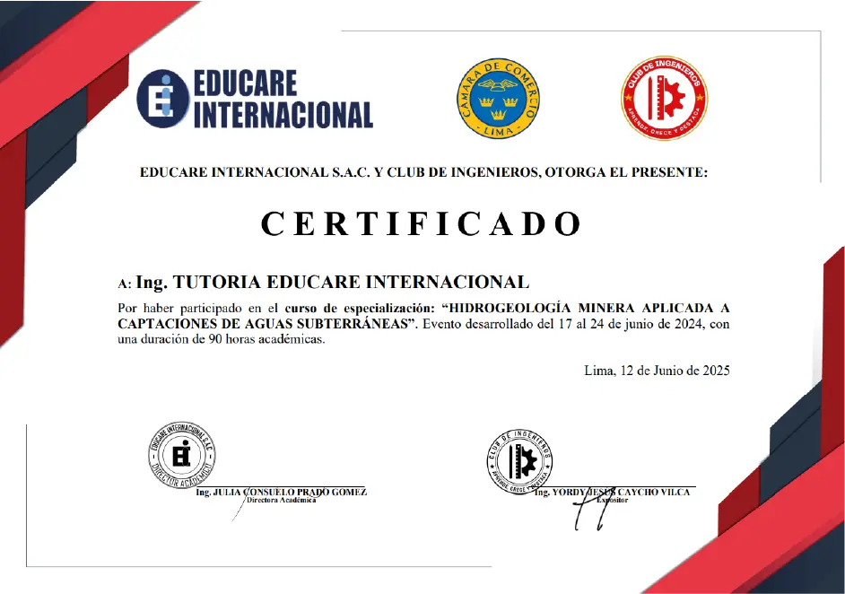 Certificado del Curso