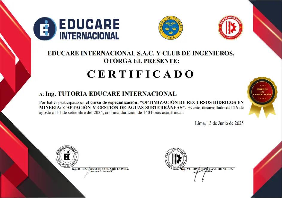 Certificado del Curso
