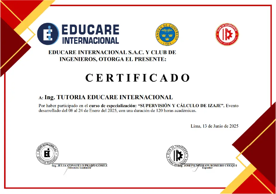 Certificado del Curso